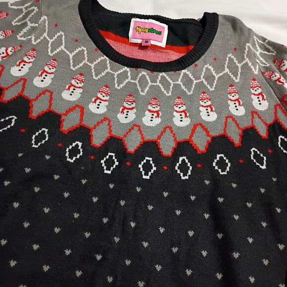 Ugly Christmas Sweater Men's XL TPSEY ELVES Nordic Ski Snowmen Black/Red/Grey - Picture 3 of 9